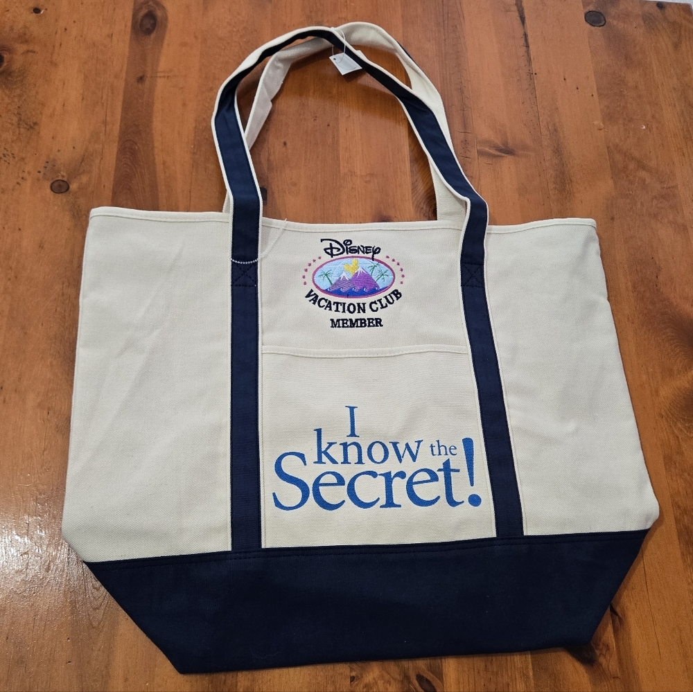 Disney Vacation Club Member Large Handled Tote Travel Canvas Bag New Embroidered